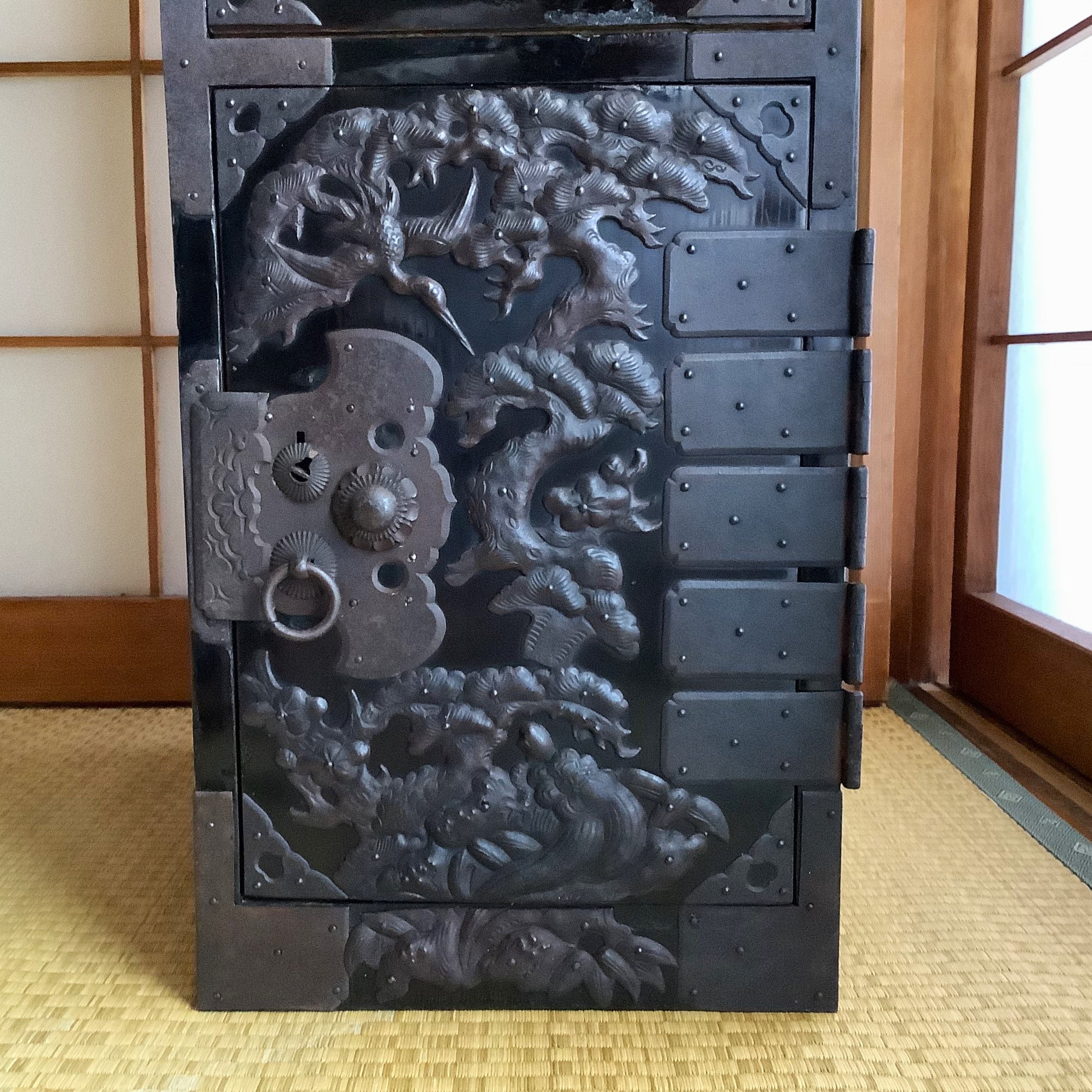 Antique Japanese Furniture Wooden Black Lacquered Etsy