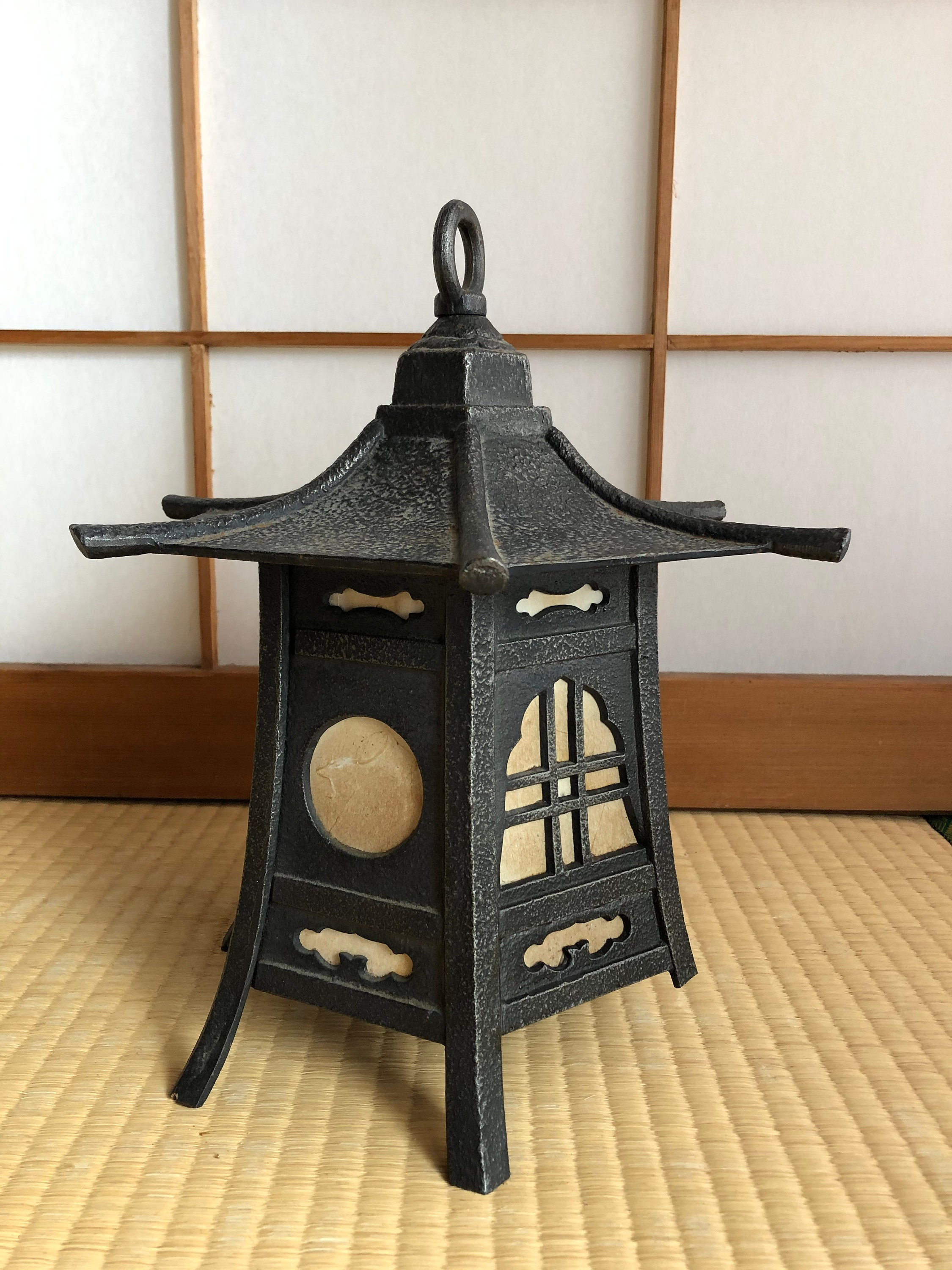 Japanese Vintage Iron Lantern Buddhist Hanging Lantern Etsy