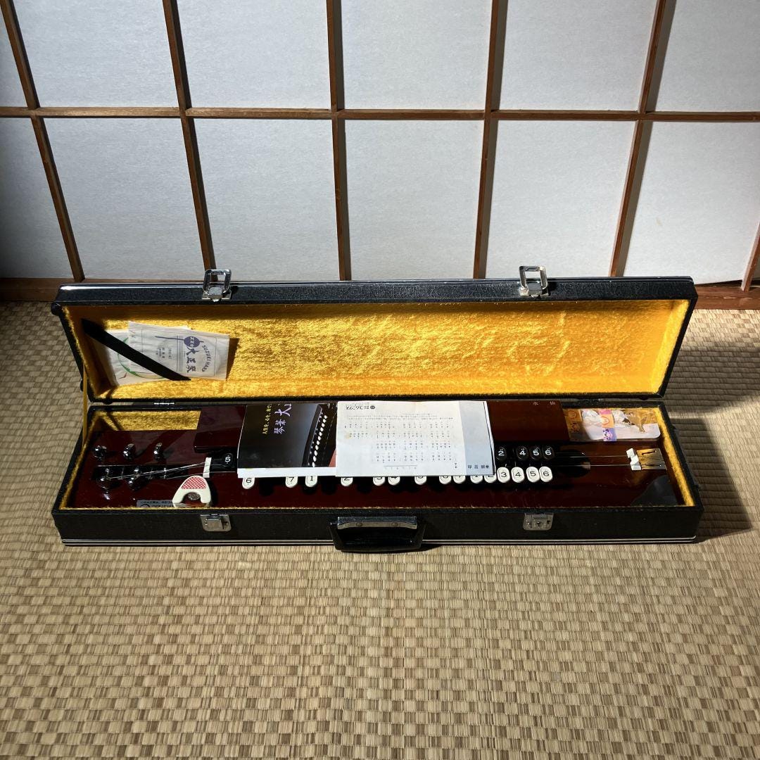 Vintage Comnics Taisho Koto Harp CK-10 Suisen Model With Case