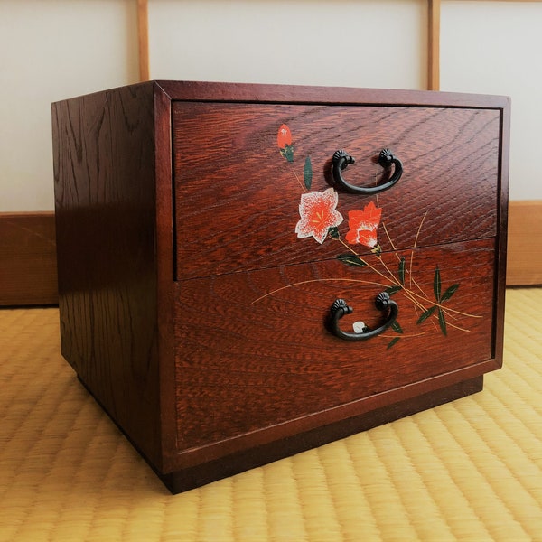 Japanese small Tansu Ko-tansu Cabinet for Tool or Sawing Box Showa era H.7"