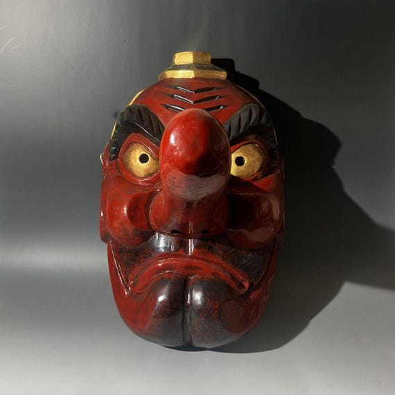 BIG Japanese Antique Tengu Mask - Length 17 inches View 2