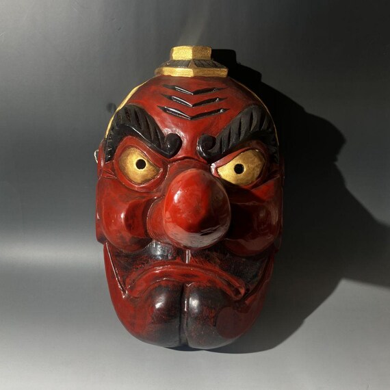 BIG Japanese Antique Tengu Mask - Length 17 inches View 4