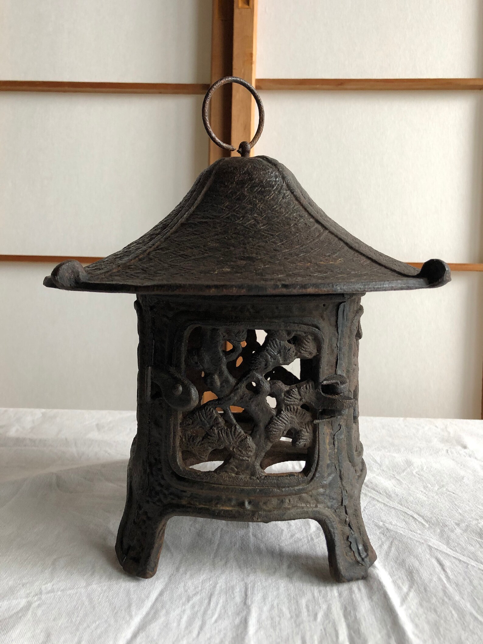 Japanese Cast Iron Lantern Hanging Lantern Tsuridoro Garden Etsy