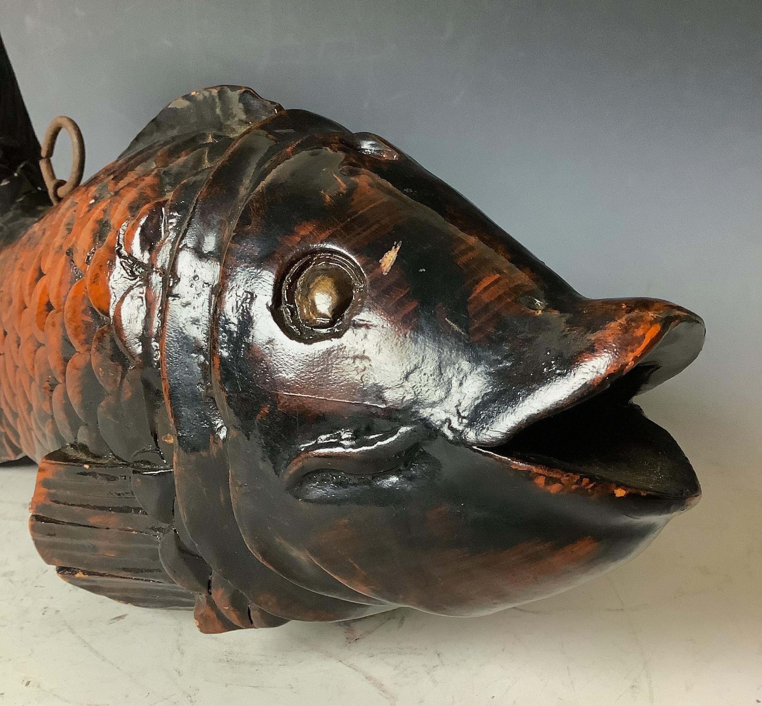Vintage Wooden Fish Sculpture From Japan - Koi Fish - Fish