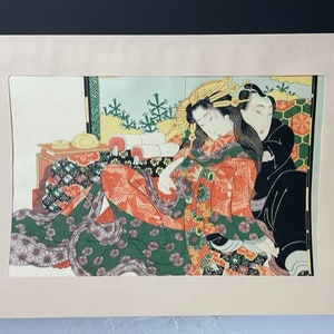 Hand-Printed Reprint of Ukiyo-e - Japanese Original Woodblock Print - by Artist" 14x9.8in