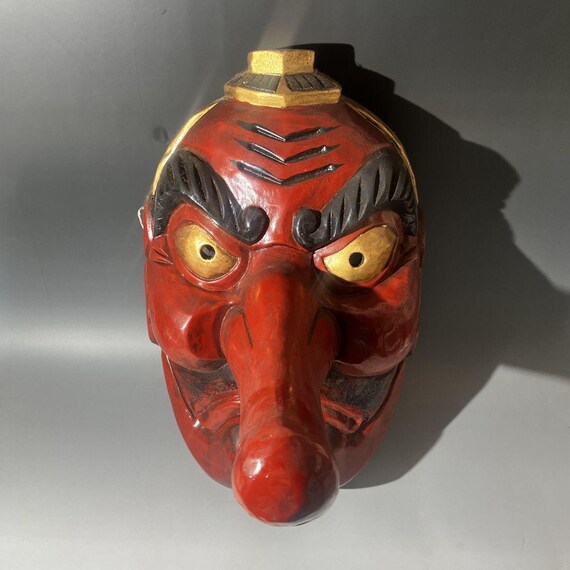 BIG Japanese Antique Tengu Mask - Length 17 inches View 5