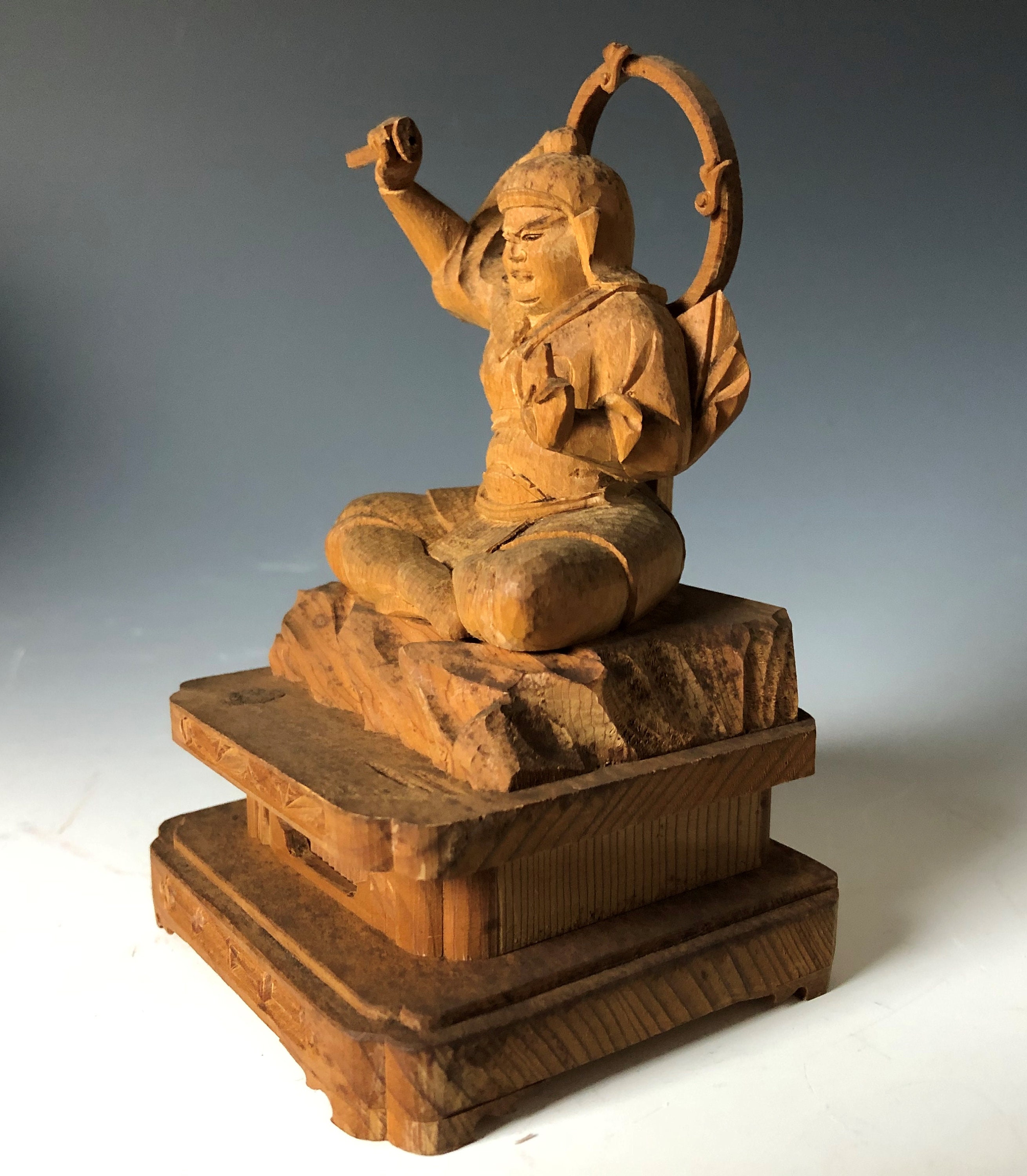 Zushi Cabinet Wood Sculpture of Myoken God of Big Dipper H