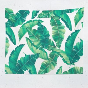 Tropical Tapestry, Banana Leaf Wall Hanging, Tropical Leaves Backfdrop, Tropical Leaf Tapestry image 1