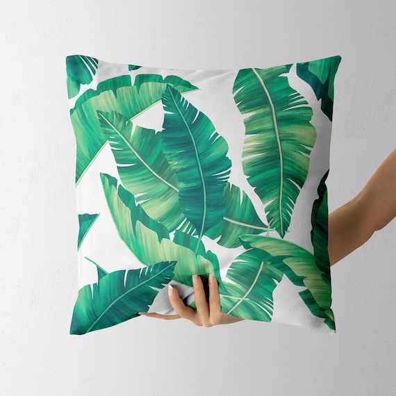 Banana Leaf Pillow Tropical Throw banana leaf | Tropical pillows, Banana
