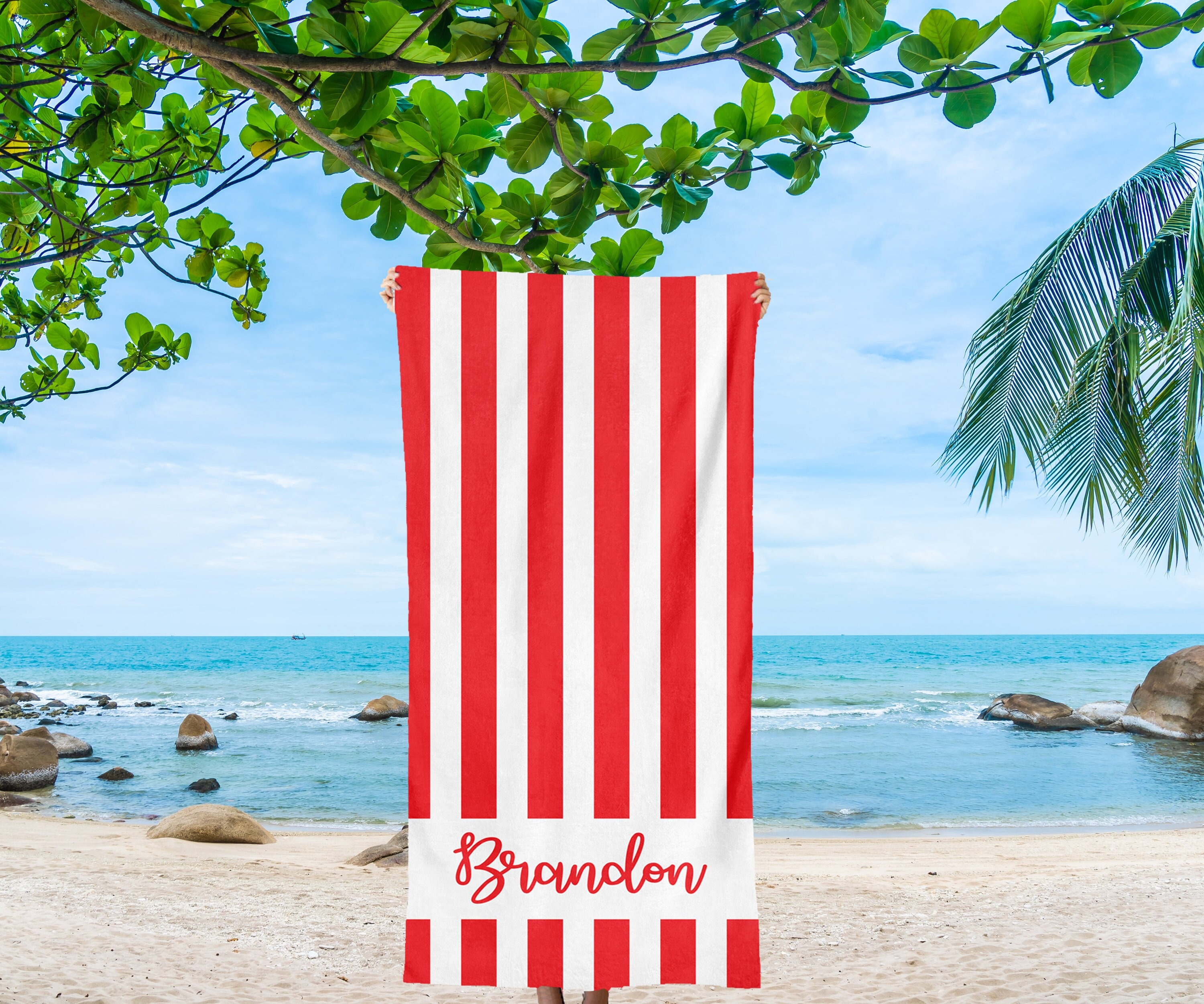 Kids Beach Towels Personalized, Beach Towel with Name, Personalized S…