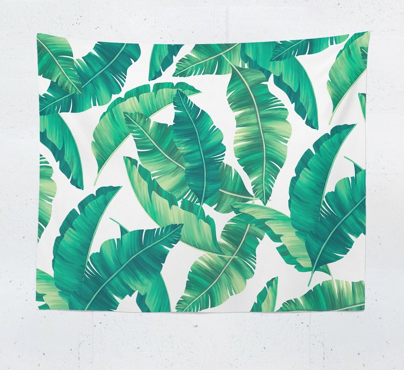 Tropical Tapestry, Banana Leaf Wall Hanging, Tropical Leaves Backfdrop, Tropical Leaf Tapestry image 1