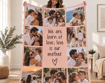 Custom Photo Collage Blanket, Personalized Picture Blanket, Family Gifts, Wedding & Anniversary