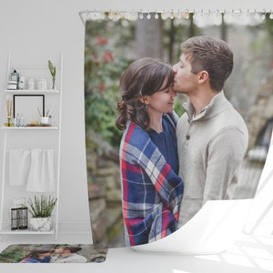 Custom Photo Shower Curtains, Custom Image Shower Curtain,  Personalized Shower Curtain, Custom Picture Bathmat Christmas Gifts Decorations