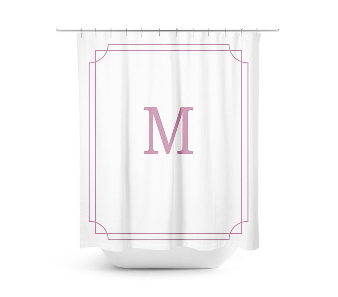 Custom Monogram Shower Curtain & Bath Mat Set: Classy Bathroom Decor - Etsy