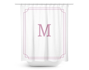 Custom Monogram Shower Curtain, Custom Monogram Bath Mat, Classy Design Bath Decor, Bathroom, Girl Dorm, Apartment Shower Curtain,  Guest