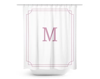 Custom Monogram Shower Curtain, Custom Monogram Bath Mat, Classy Design Bath Decor, Bathroom, Girl Dorm, Apartment Shower Curtain,  Guest