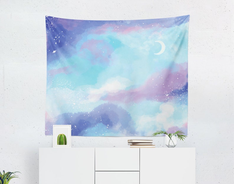 Galaxy Tapestry Moon Stars Tapestry Milky Way Wall Hanging | Etsy