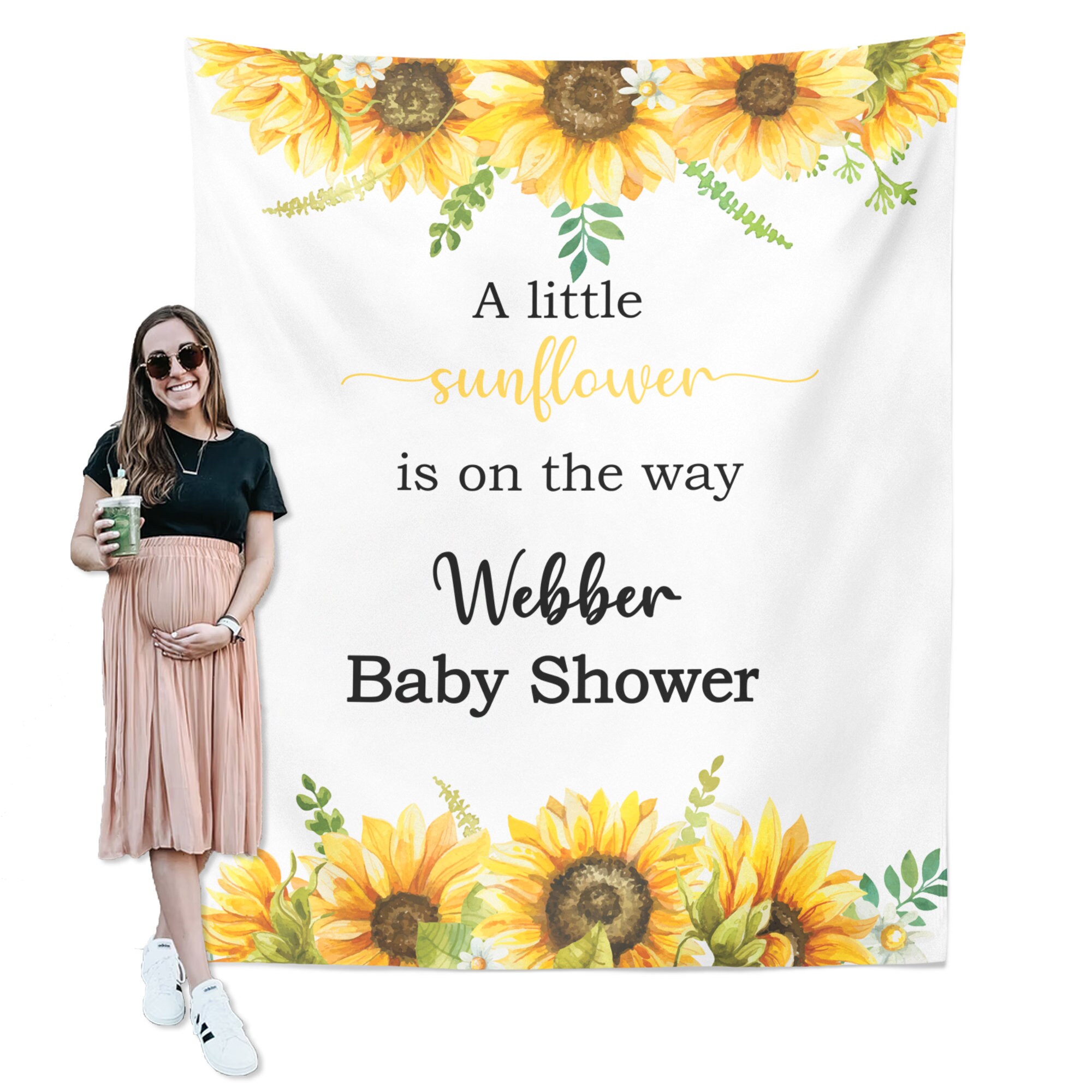 Sunflower Baby Shower Backdrop Girl Flowers Baby Shower Decor Sunflower Tapestry for Baby Shower Baby Shower Decoration