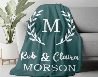 Monogram Blanket, Mr And Mrs Blanket, Personalized Wedding Blanket, Personalized Blanket Throw For Wedding Gift
