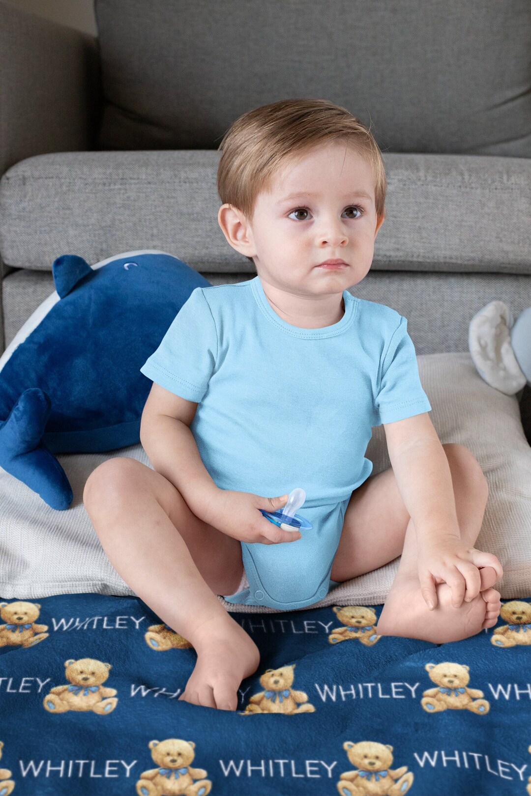 Teddy Bear Baby Blanket Baby Boy Custom Minky Blanket and Etsy