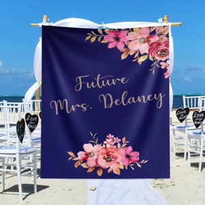 Future Mrs. Personalized Backdrop, Bridal Shower Sign, Wedding Tapestry, Boho Bridal Shower, Bridal Backdrop