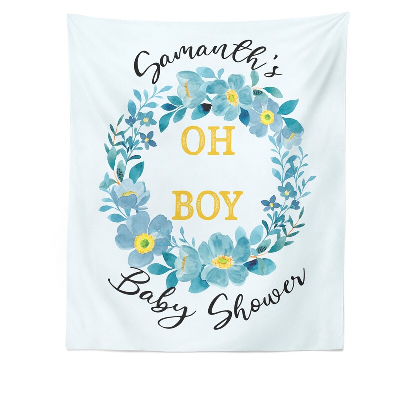 Oh Boy Baby Shower Backdrop Personalized Boy Baby Shower Etsy