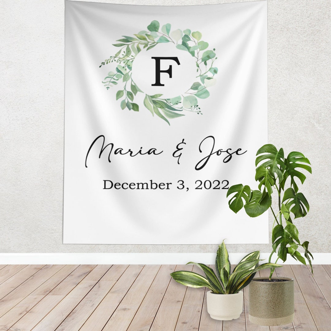Date Backdrop Personalized Wedding Tapestry: Custom Name & Date Backdrop - Etsy