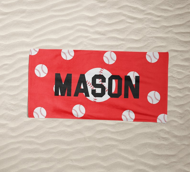 Personalized Sports Beach Towels Kids Beach Towel With Name Etsy