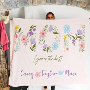 Personalized Blanket for Mom, Mother&#39;s Day Gift, Custom Mom Blanket, Gifts for Mom, Birthday Gift, Custom Gifts for Mothers Day