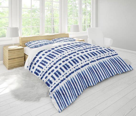 Blue Duvet Cover Comes With 2 Shams Boho Modern Tie Dye Etsy