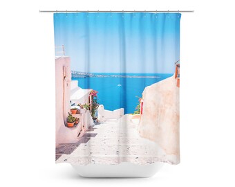 Greek Shower Curtain, Water Scene Shower Curtains