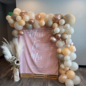 Miss to Mrs Personalized Backdrop, Bridal Shower Sign, Wedding Tapestry, Boho Bridal Shower, Bridal Backdrop