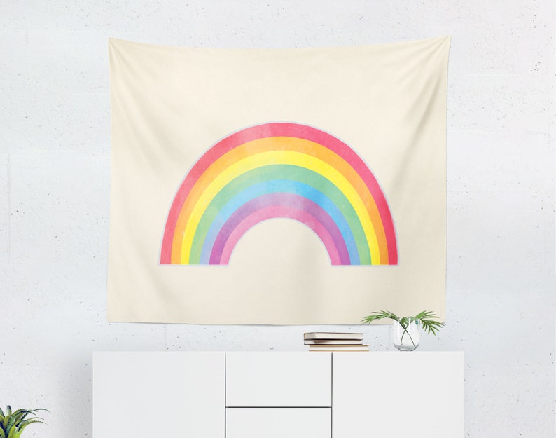 Rainbow Tapestry Rainbow Wall Decor Kids Room Wall Tapestry Etsy