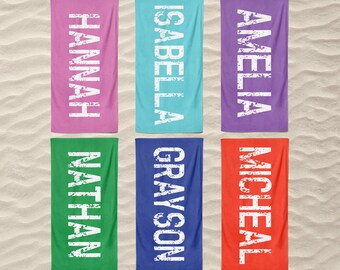 Personalized Beach Towel: Custom Name, Soft Cotton-Poly Blend