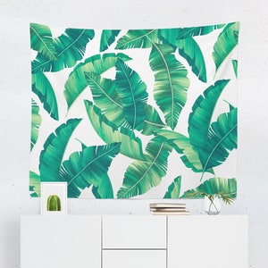 Tropical Tapestry, Banana Leaf Wall Hanging, Tropical Leaves Backfdrop, Tropical Leaf Tapestry image 2