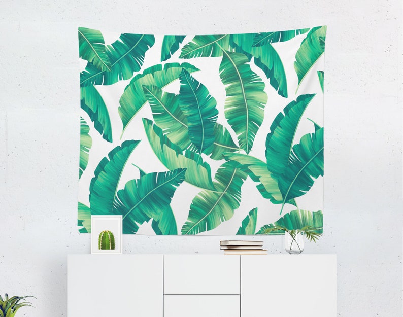 Tropical Tapestry, Banana Leaf Wall Hanging, Tropical Leaves Backfdrop, Tropical Leaf Tapestry image 2