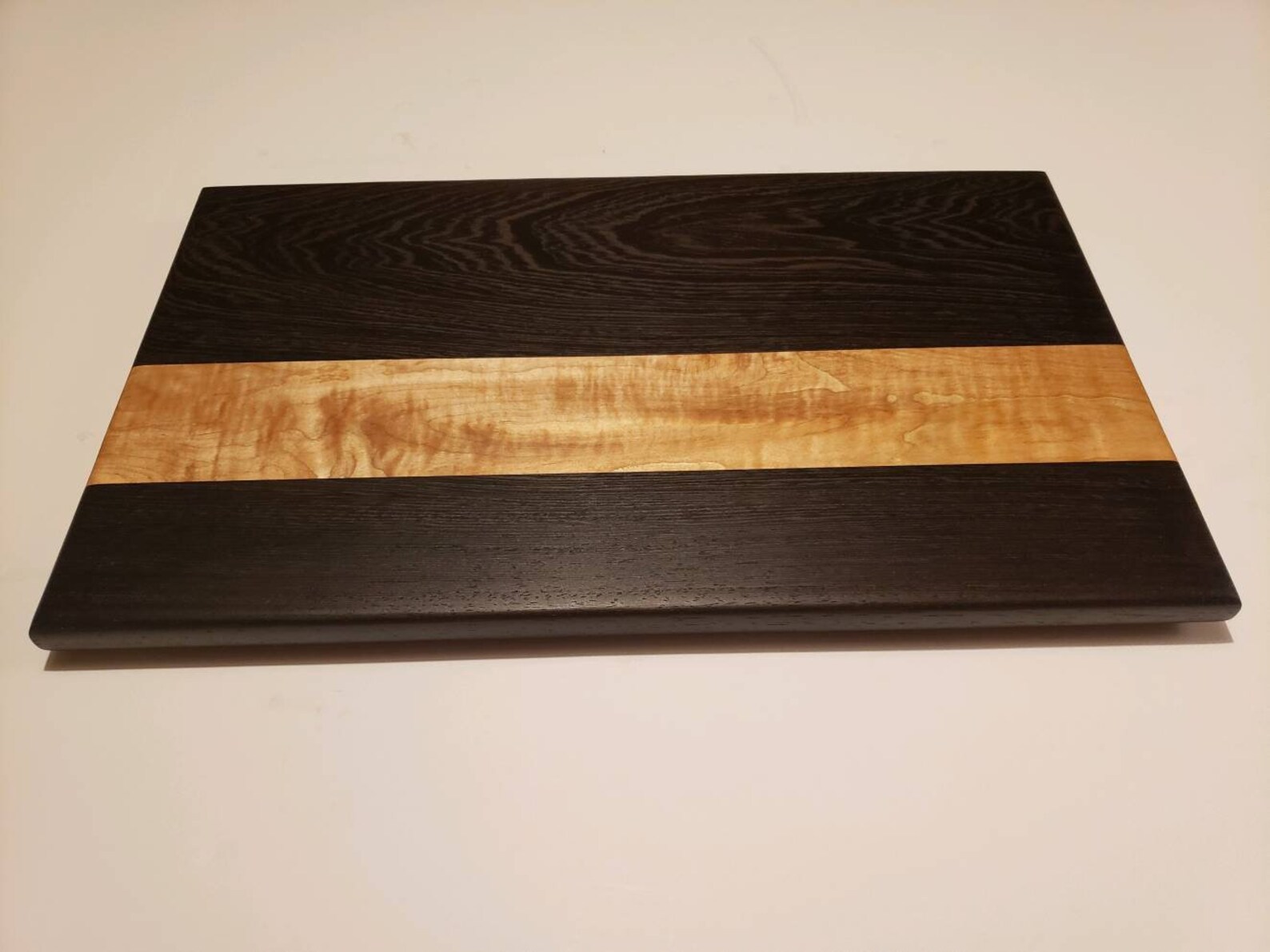 Striking Wenge cutting board with curly maple accents Etsy