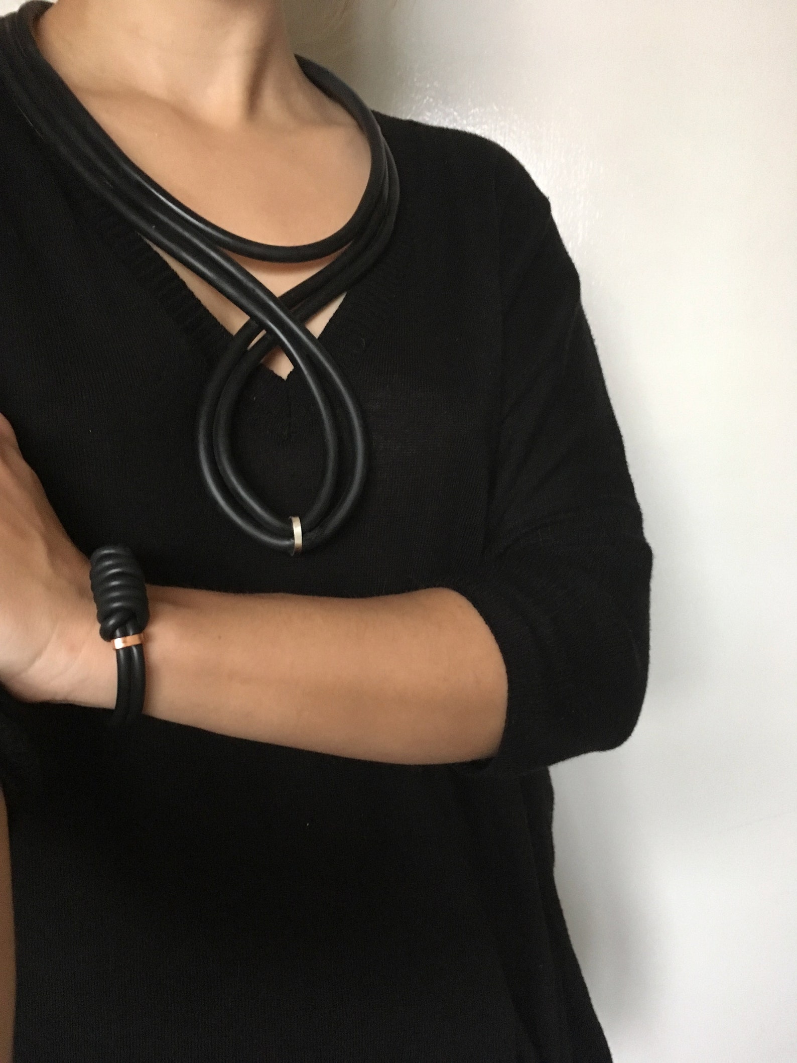 Statement necklace rubber necklace natural rubber jewellery Etsy