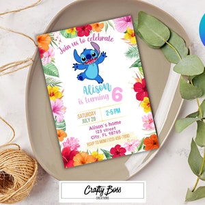 Invitation d'anniversaire de point, fête de point, anniversaire de filles, fête d'anniversaire d'enfants, anniversaire hawaïen, modèle d'invitation modifiable