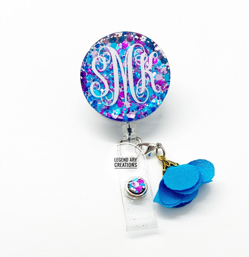 Badge Reel Accessories Monogram badge reel Custom acrylic Etsy