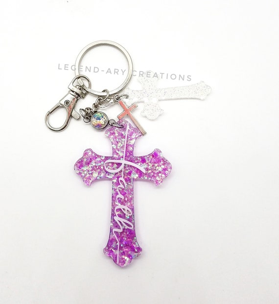 Faith cross key chain key ring key holder custom key Etsy