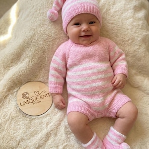 A "Peaches & Cream” Romper Set Knitting pattern for Reborn doll 16 - 22” or 0-3 Mth Old Baby