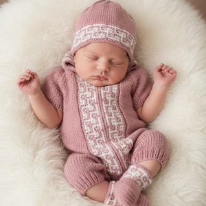 Tetris Romper Knitting Pattern – Reborn Doll, 0-3 Month Baby (PDF Pattern)