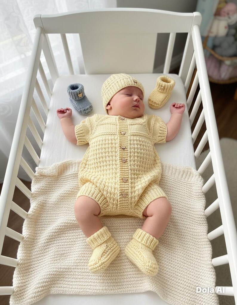 A "Mango" Romper knitting pattern for reborn doll 16-22" or 0-3 Month old baby image 12