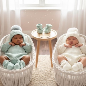 Patrón de mono Snuggles para muñeca/bebé Reborn, gorro y patucos (patrón en PDF)