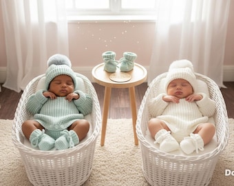 Snuggles Romper Pattern – Reborn Doll/Baby, Hat & Booties (PDF Pattern)