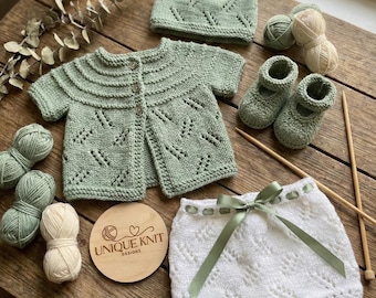 Reborn Doll Knitting Pattern – Mayflower Angel Top & Cardigan (PDF Pattern)