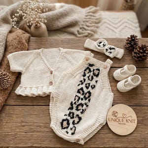 Tiger - Leopard Print Knitting Pattern – Reborn Doll or 0-3 Month Baby (4 Piece Set)