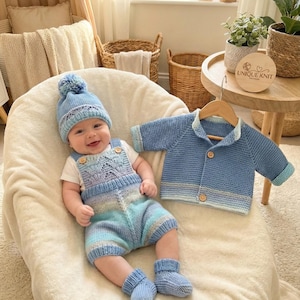 A "Capri” 4 Piece Set Knitting pattern for Reborn doll 16-22” or 0-3 Mth Old Baby
