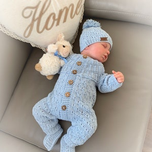 A opal Romper Knitting Pattern for Reborn Doll 16 22 or 0-3 Mth Old ...
